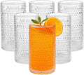 Large Vintage Hobnail Drinking Glasses Set of 6  16oz Clear Highball Glasses Cups  Kitchen Water Glasses Cup  for Cocktail  Juice  Whiskey  Milk and Various Mixed Drinks