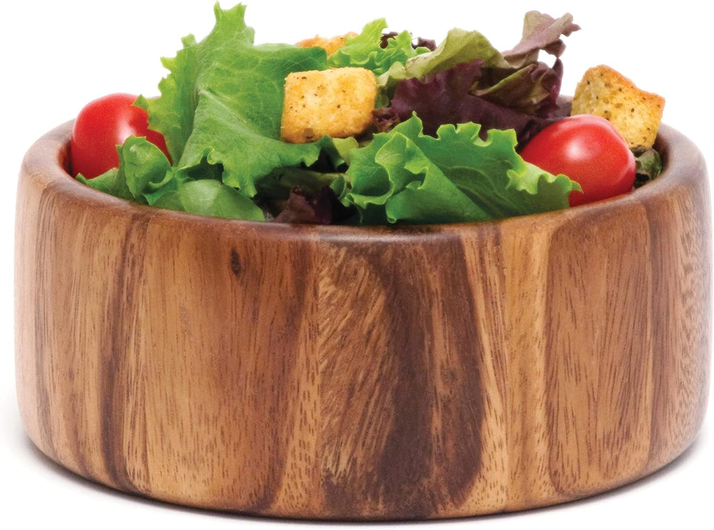 Lipper International Acacia Straight-Side Serving Bowl for Fruits or Salads  Small  6" Diameter x 2.5" Height  Single Bowl  29.59 fluid ounces