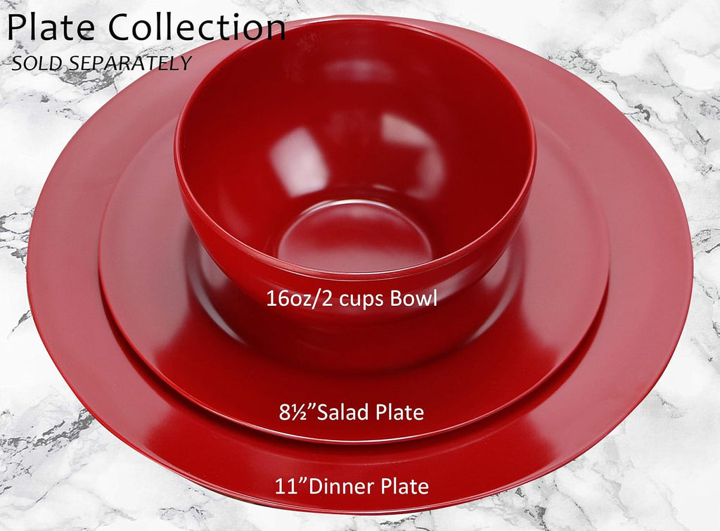 Calypso Basics by Reston Lloyd Melamine Bowl  Set of 6  Red  16 ounces
