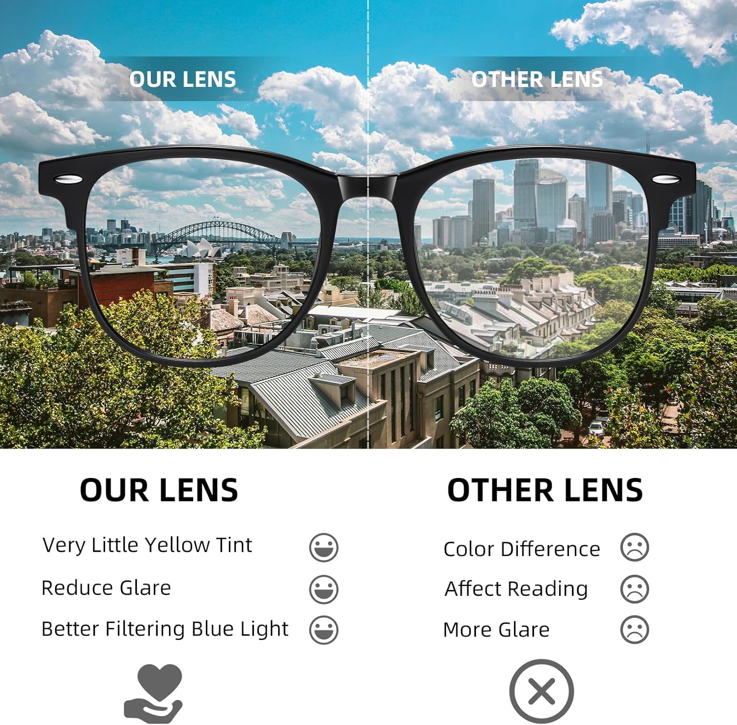 Okany Blue Light Blocking Glasses for Women Men Woman Black Computer Screen Filter Gaming Glasses Womens Mens 99.9% Blue Light Blocker Round Fashion Eye Glasses