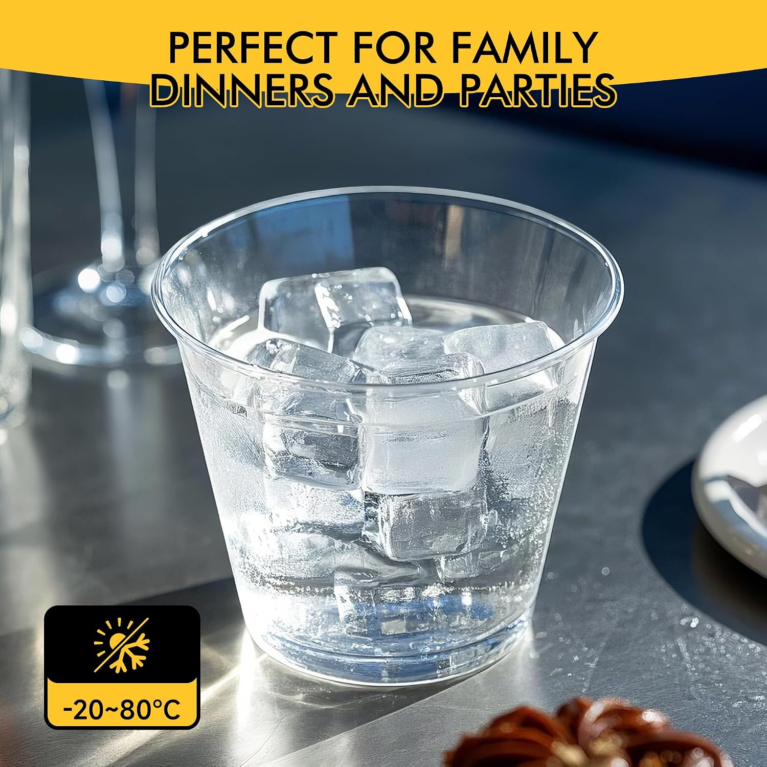 RACETOP 200 Pack 9 oz Clear Plastic Cups for Party  Disposable Clear Cup  Disposable Cups  Wine Glasses Cups  Plastic Cocktail Glasses