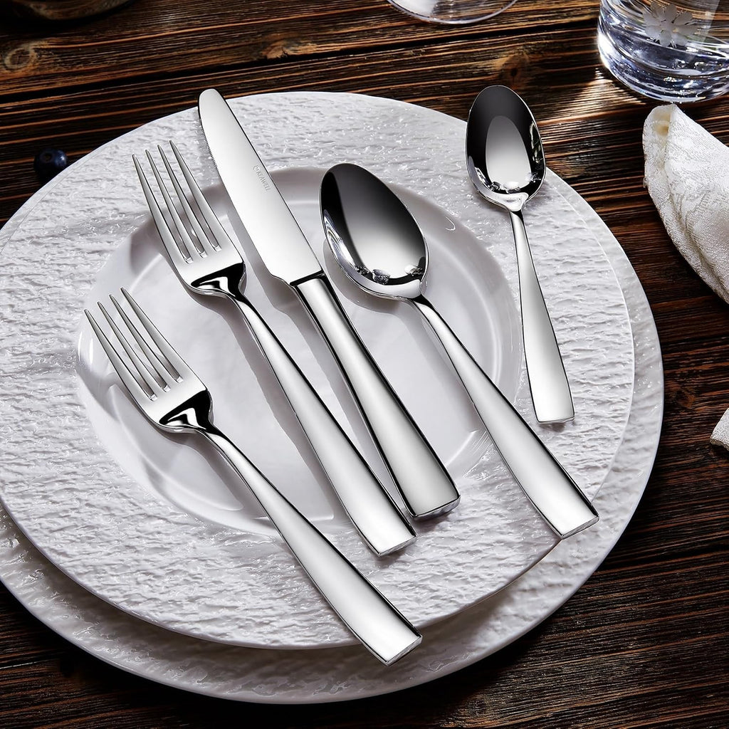 KEAWELL Premium 4-Piece Louis Salad Fork  18/10 Stainless Steel  Set of 4  Fine Fork Set with Squared Edge  Dishwasher Safe (7.6 inches)