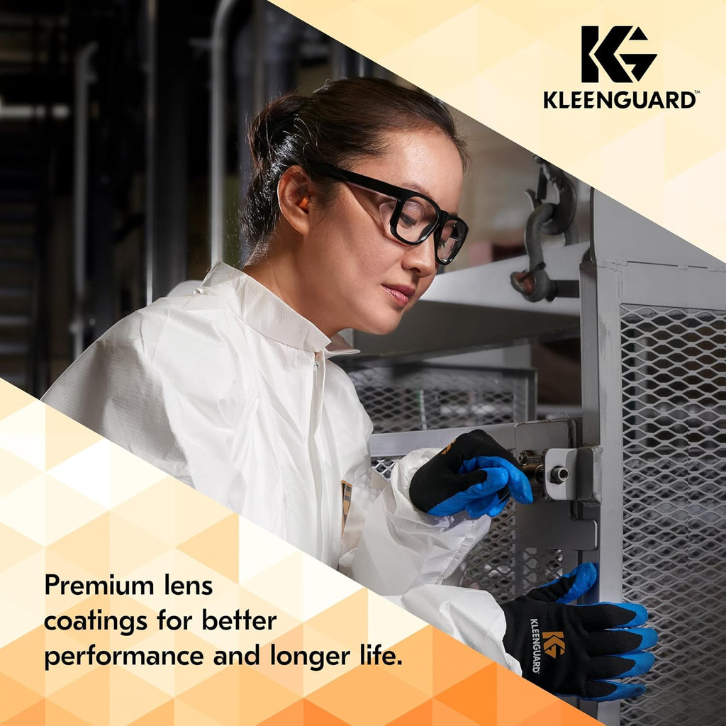 Kleenguard™ V30 Maverick™ Safety Glasses (56567)  Clear Lenses with KleenVision™ Anti-Fog coating  Black Frame  Carrying Case  Eyewear for Men and Women