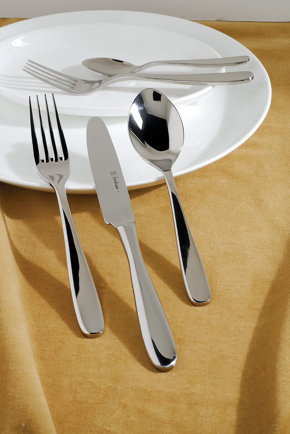 Fortessa Grand City 18/10 Stainless Steel Flatware Salad/Dessert Fork  Set of 12 Silver