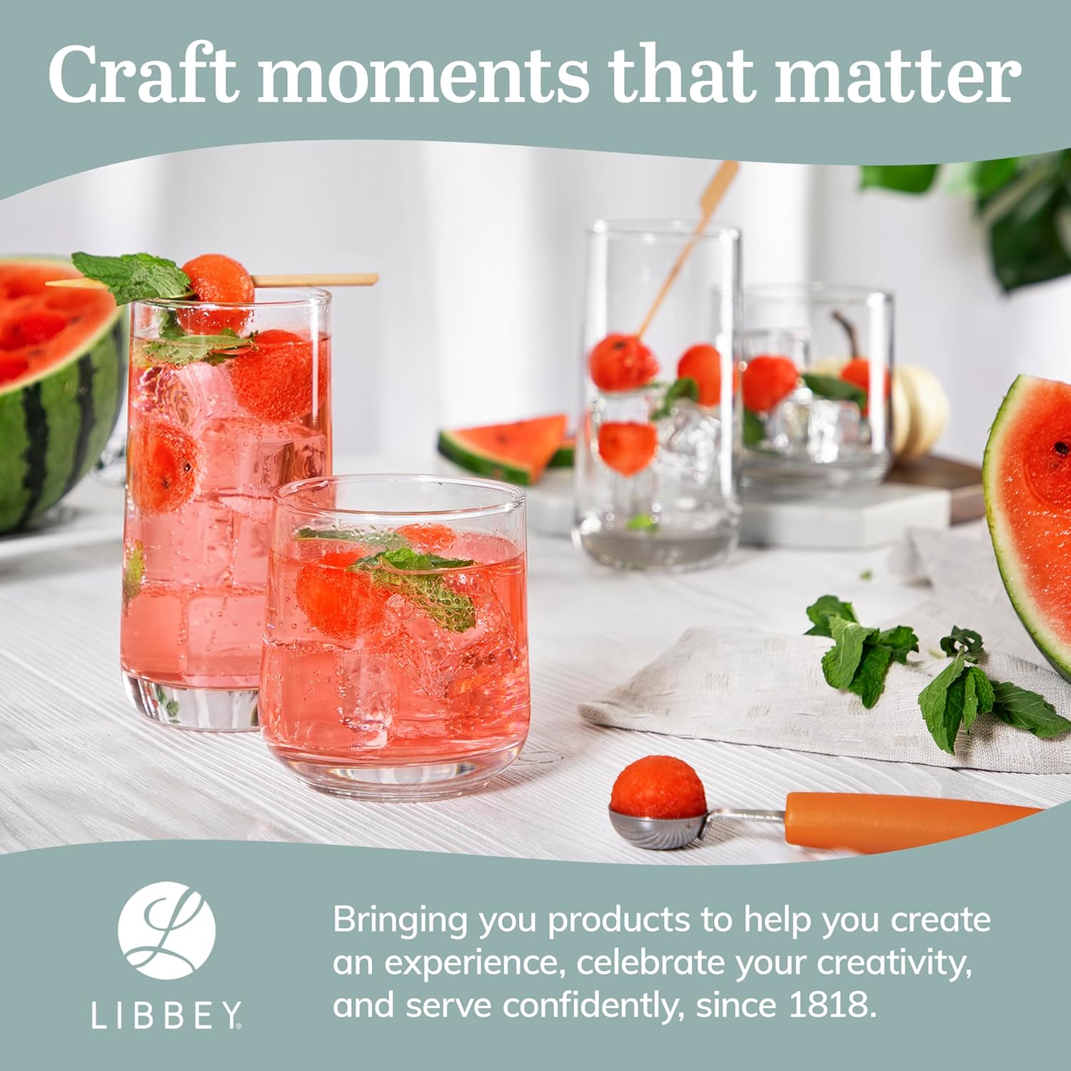 Libbey Ascent Tumbler and Rocks Drinking Glasses Set of 16  Glass Drinking Glasses with Curvature  Versatile Glassware Set for Parties and More
