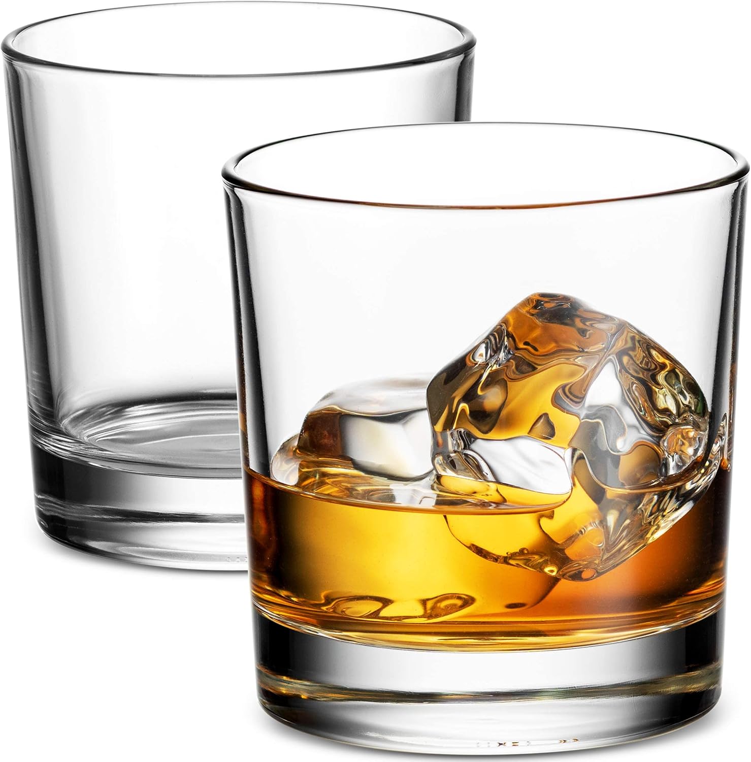 Godinger Old Fashioned Whiskey Glasses  Italian Made Drinking Glasses  Glass Cups  Whiskey Gifts - Set of 4