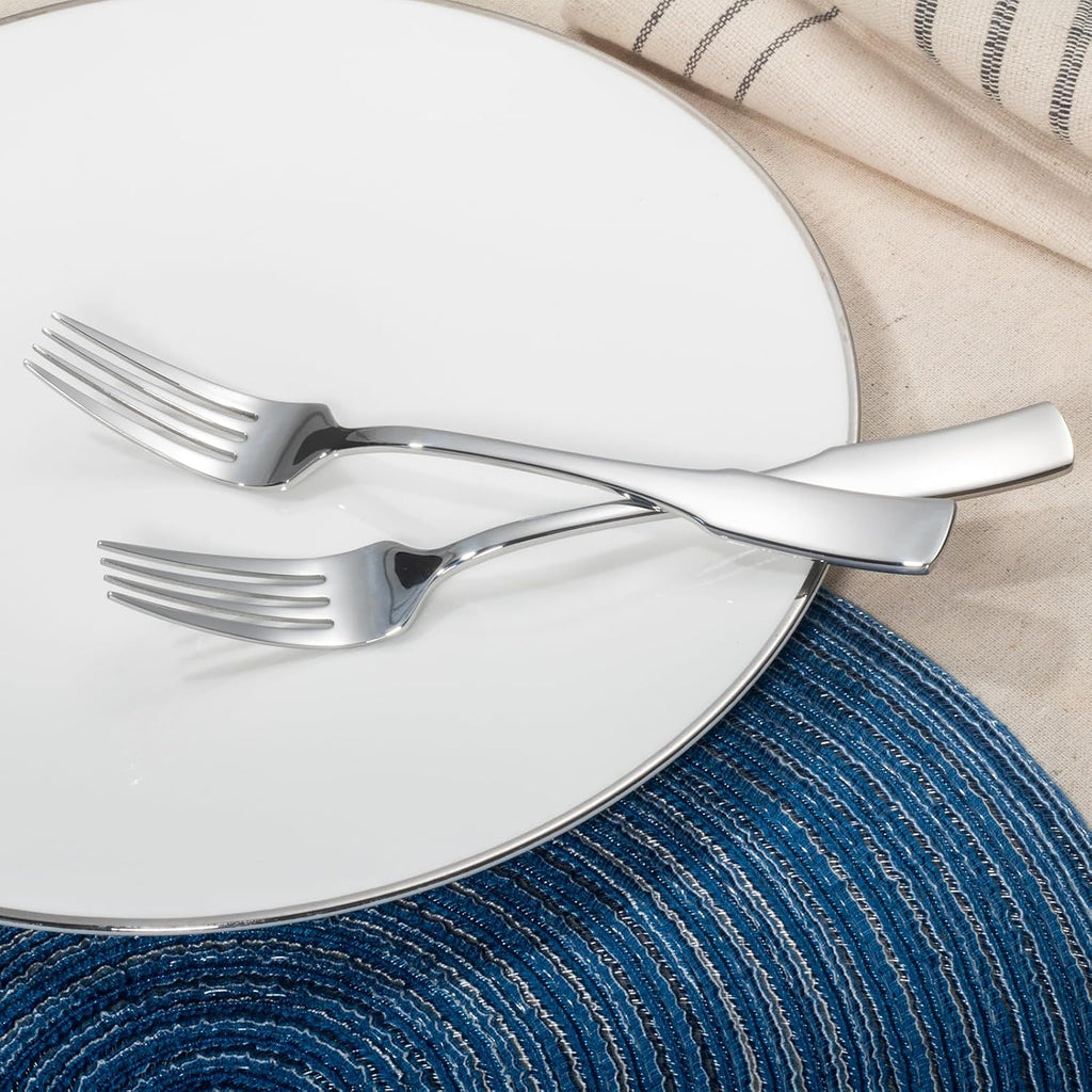Alata Kate Salad Forks  Set of 12  Stainless Steel Flatware  Mirror Polished Cutlery  Dishwasher Safe