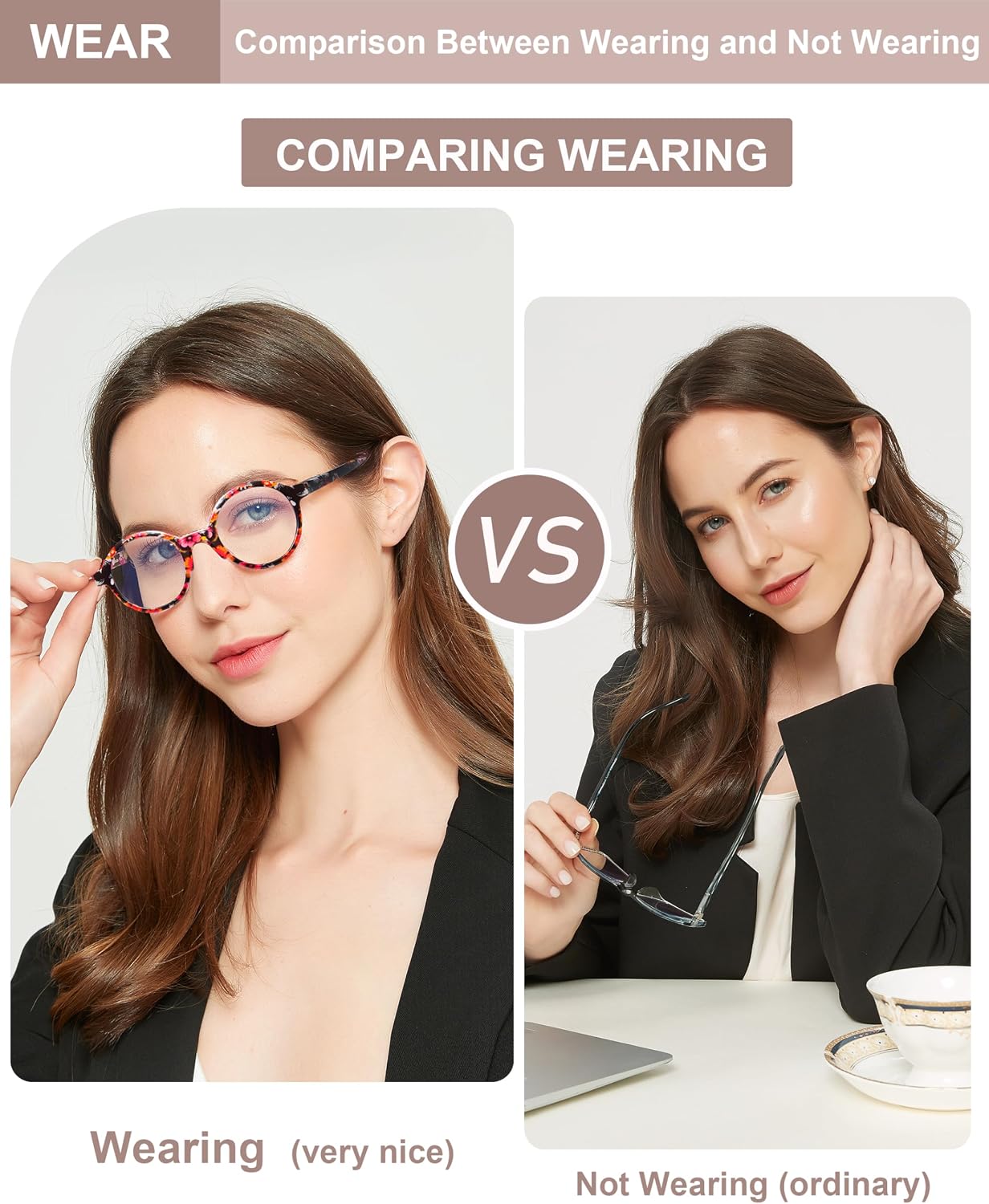 Reading Glasses for Women  Floral Round Readers  Lightweight Fashion Eyewear  4 Pack for Everyday Reading