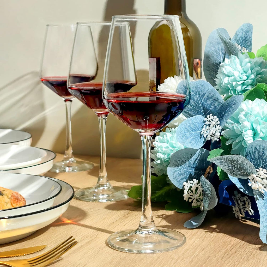 Wine Glasses Set of 12  12oz Clear Red/White Wine Cup  Long Stem Wine Glasses for Party  Wedding and Home