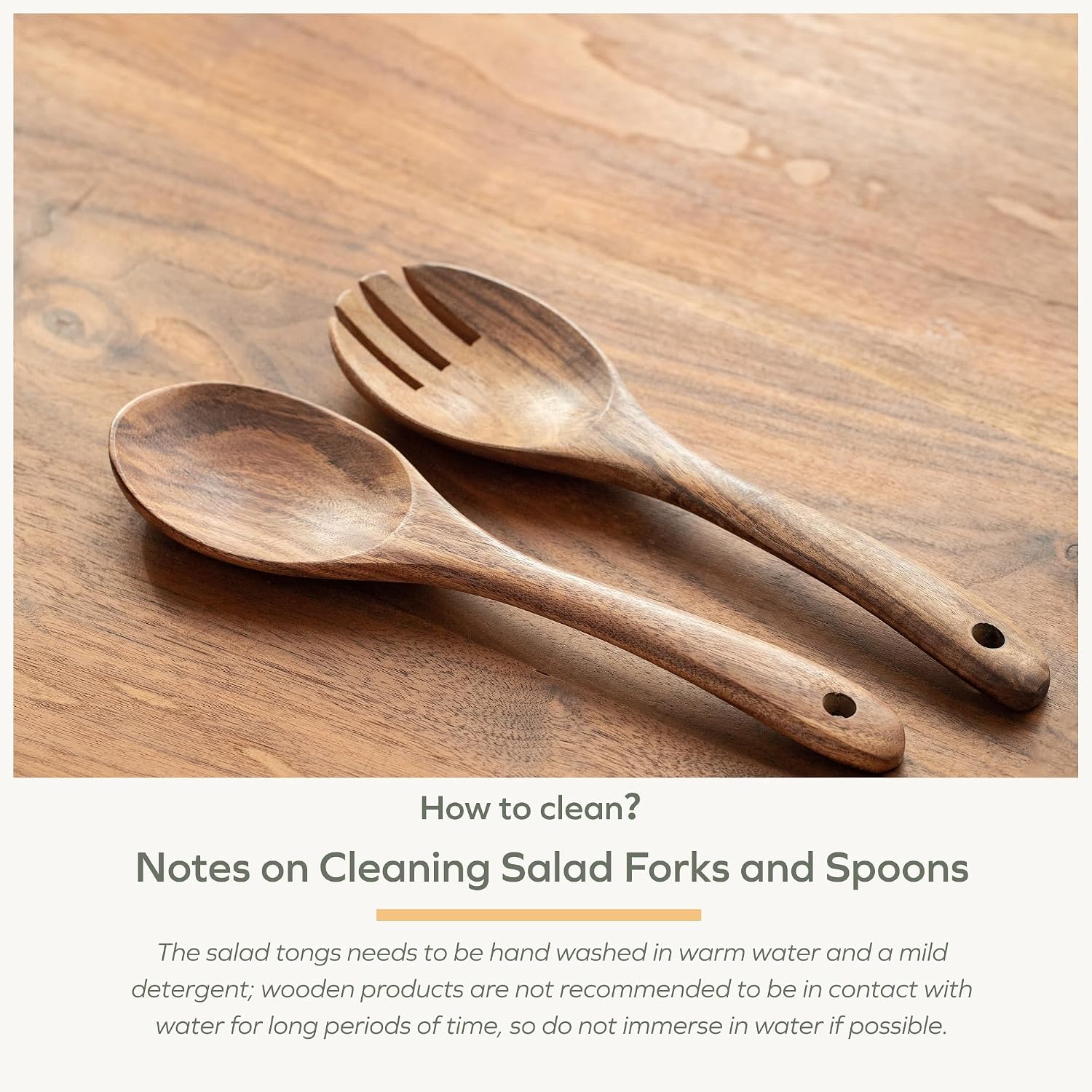 Muso Wood Acacia Salad Servers 10-inch set of 2 (Acacia salad servers)