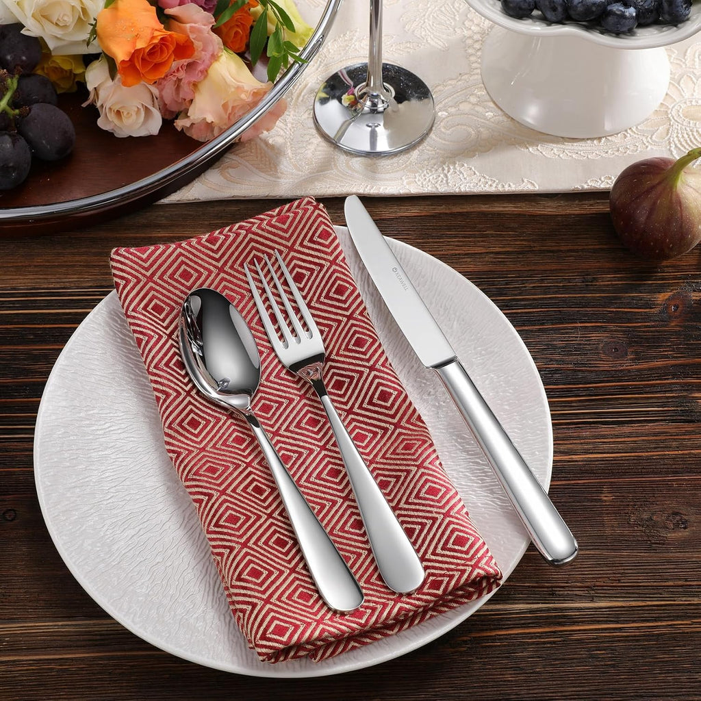 KEAWELL Premium Louise Spoons Set  Set of 4  18/10 Stainless Steel  Exceptional mirror finish  Dishwasher Safe (7.6" Dinner Spoon)