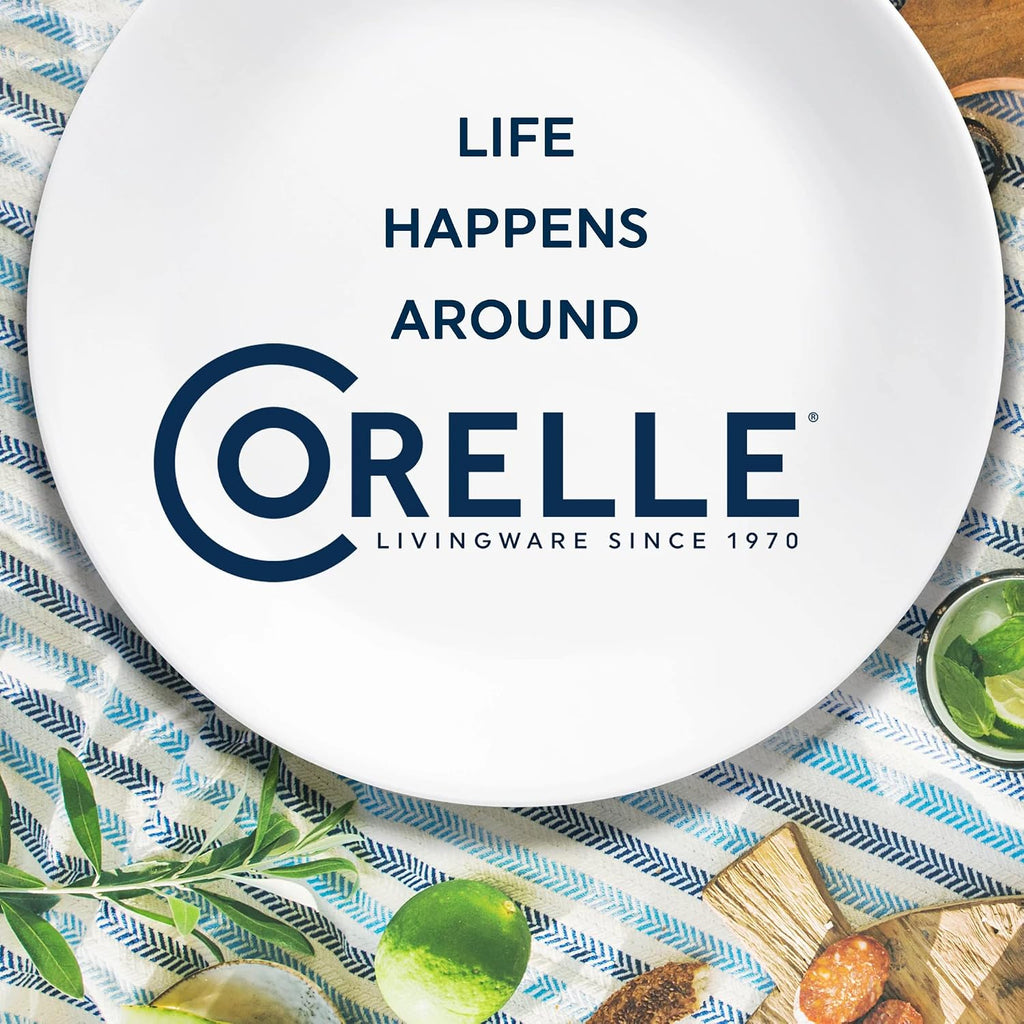 Corelle Vitrelle 6-Piece (22-Oz) 6.25" Wide Cereal Soup Bowls  Triple Layer Glass and Chip Resistant  Lightweight Square Dinnerware Bowl Set  Splendor