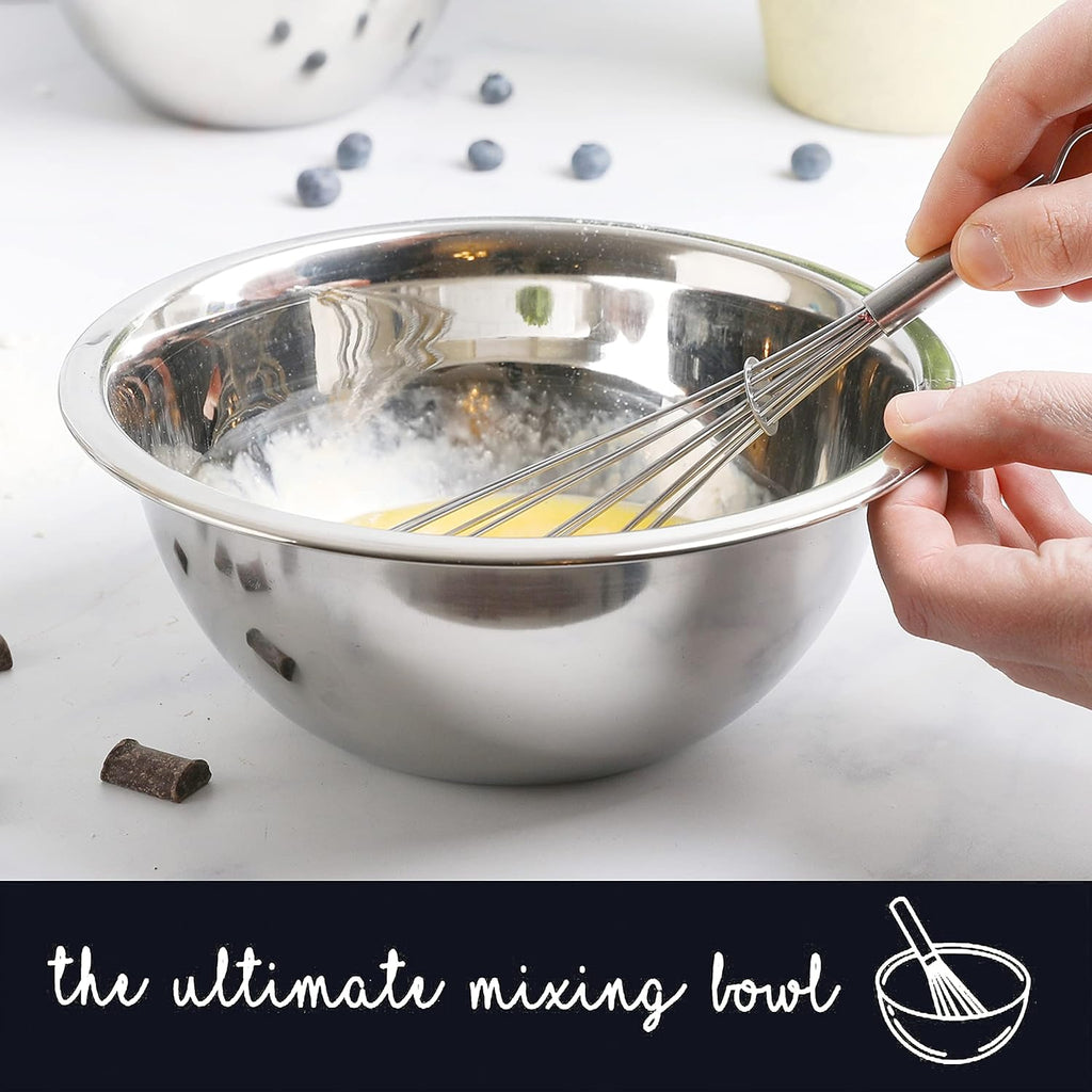 WHYSKO Meal Prep Stainless Steel Mixing Bowl (5-Piece Set) Home  Refrigerator  and Kitchen Food Storage Organizers | Ecofriendly  Heavy Duty  No Lids