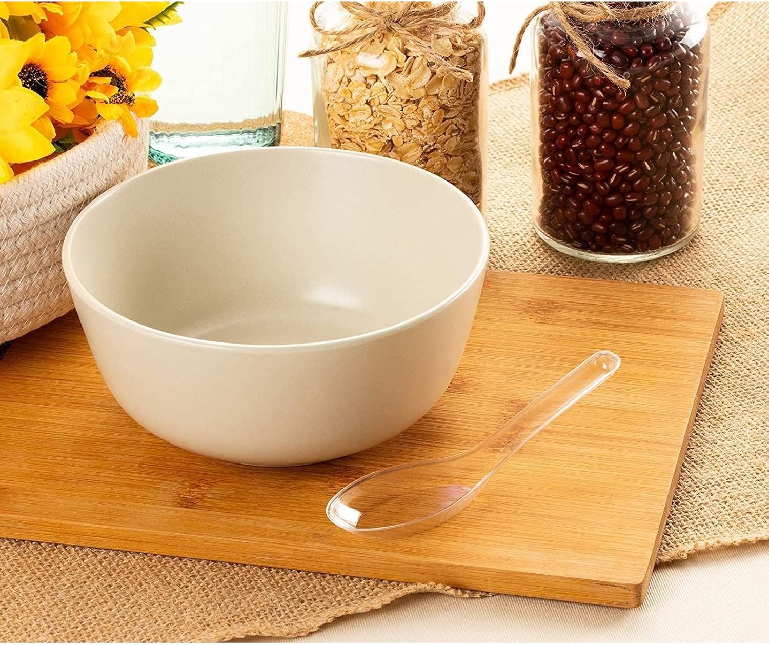 Juvale Plastic Soup Spoons - 200-Pack Clear Plastic - Disposable Asian Soup Spoons for Ramen & Pho  Bulk Clear Utensils