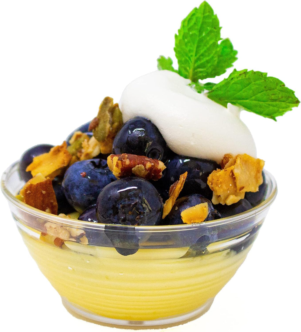 50 Pack 3 oz. Asian-Style Clear Mini Dessert Cups| Party Cups for Appetizer Bowls and Disposable Dessert Bowls | Mini Dessert Cup for Fancy Shooter Cups | CMJJ