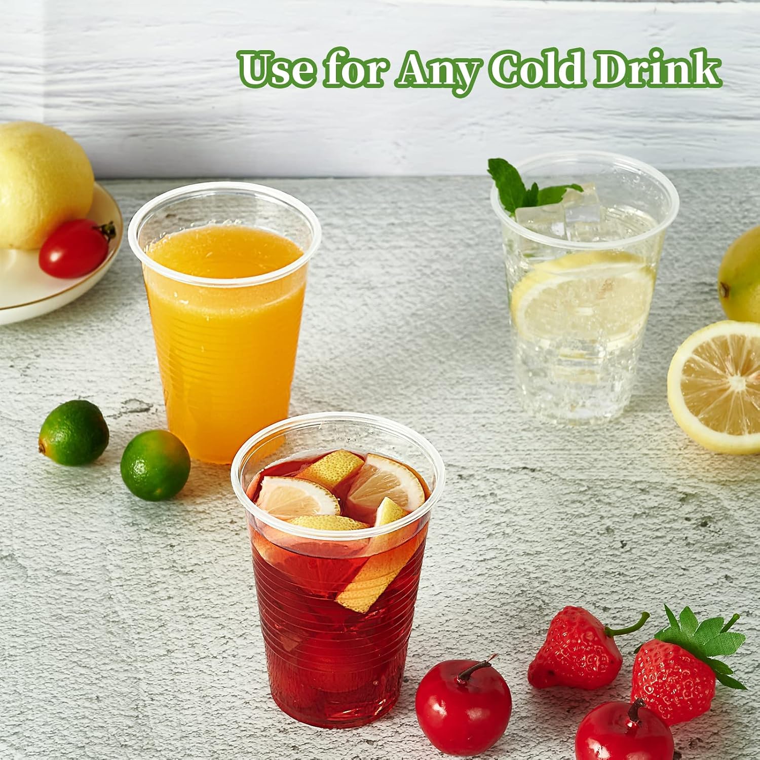 Vplus 500 Pack 9 OZ Clear Plastic Cups  Individually Wrapped PP Plastic Cups Disposable 9 OZ Drinking Glasses for Hotel Party Thanksgiving Christmas