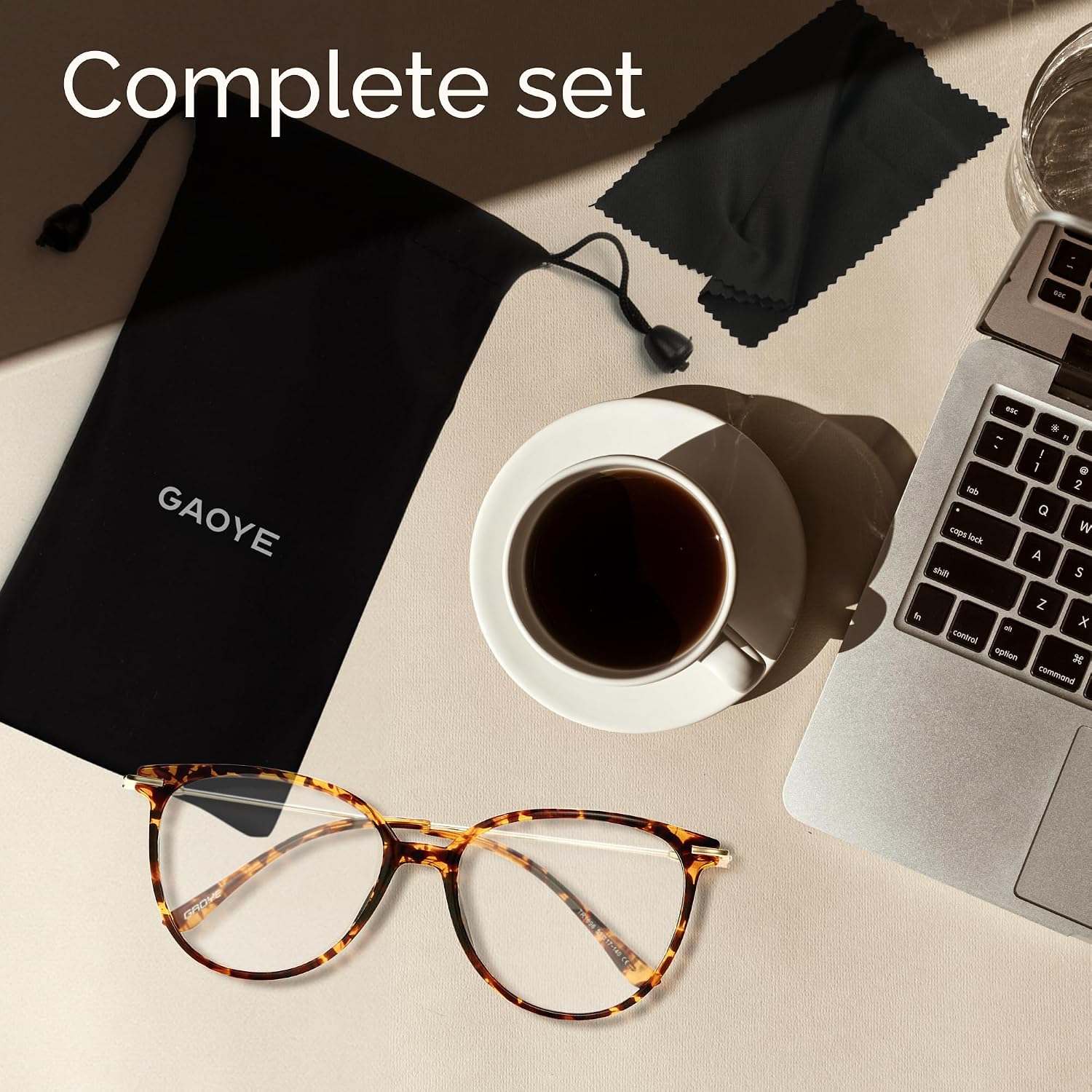 Gaoye Blue Light Blocking Glasses - Trending Round TR90 Frames  Metal Arms  UV400 Protection - Matching Soft Case