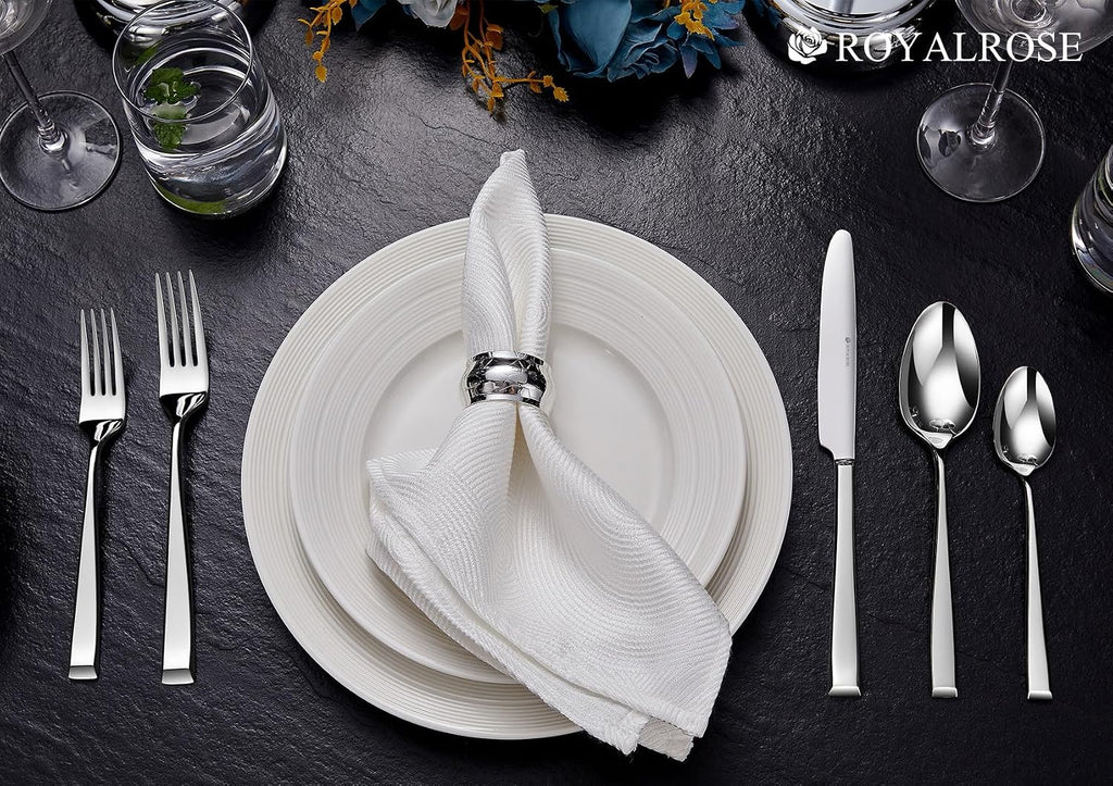 Royalrose Alexander Fine Forks  Set of 4  18/10 Stainless Steel  Well Made  Dishwasher Safe  Heavy Duty Fork (8.1" Dinner Fork)