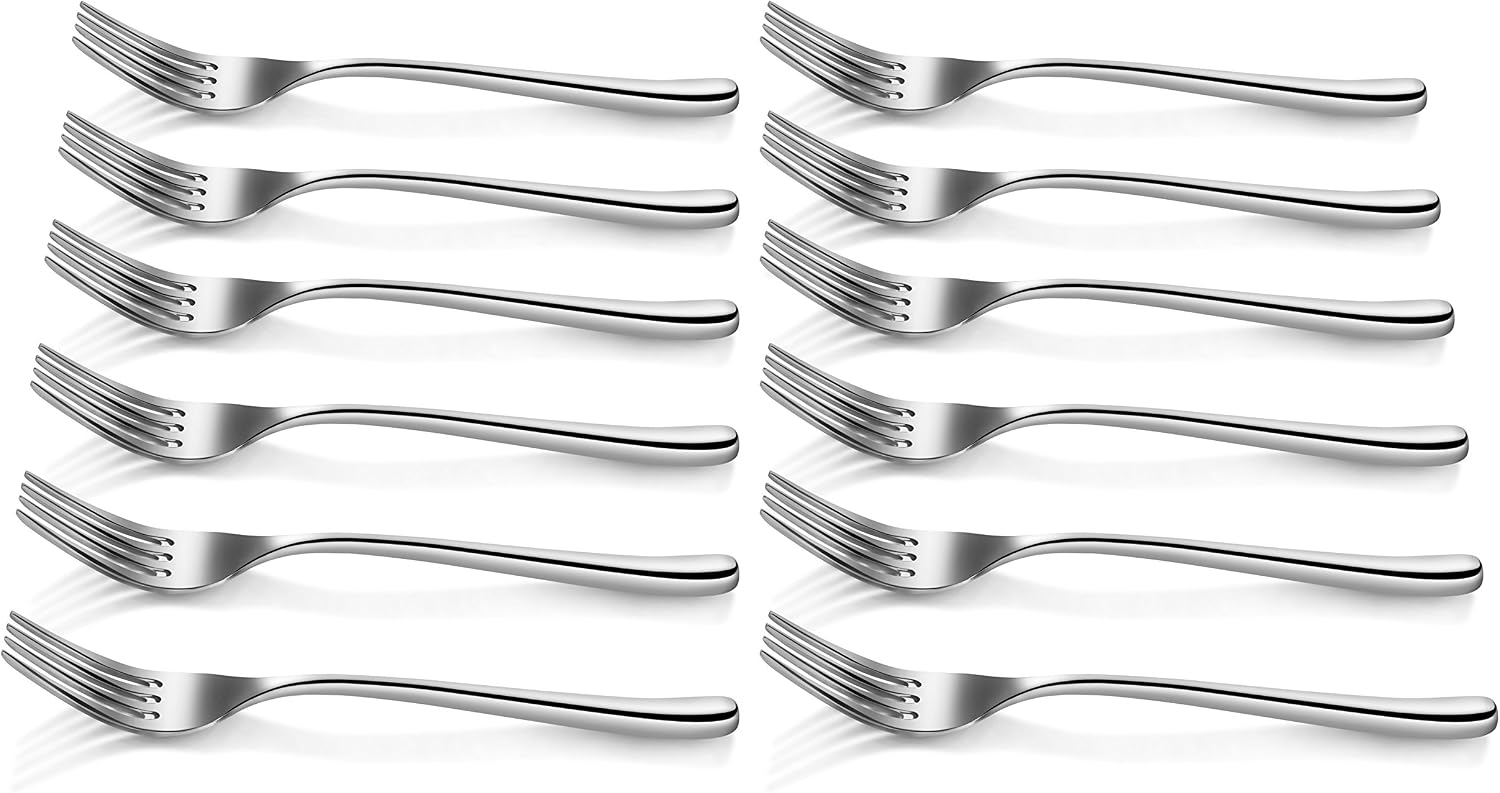 Artaste Rain II Forged 18/10 Stainless Steel (Silver (Set of 12)  Salad Fork (7-Inch))