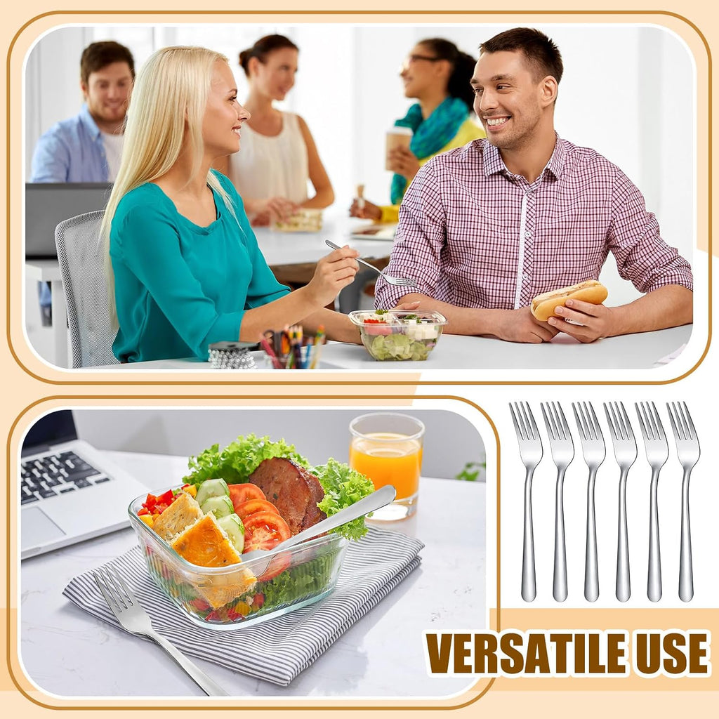 Syhood 300 Pcs Stainless Steel Dinner Forks Set 8 Inch Bulk Metal Forks Restaurant Silverware Mirror Polished Salad Dessert Utensils for Home Hotel Kitchen Event Supplies