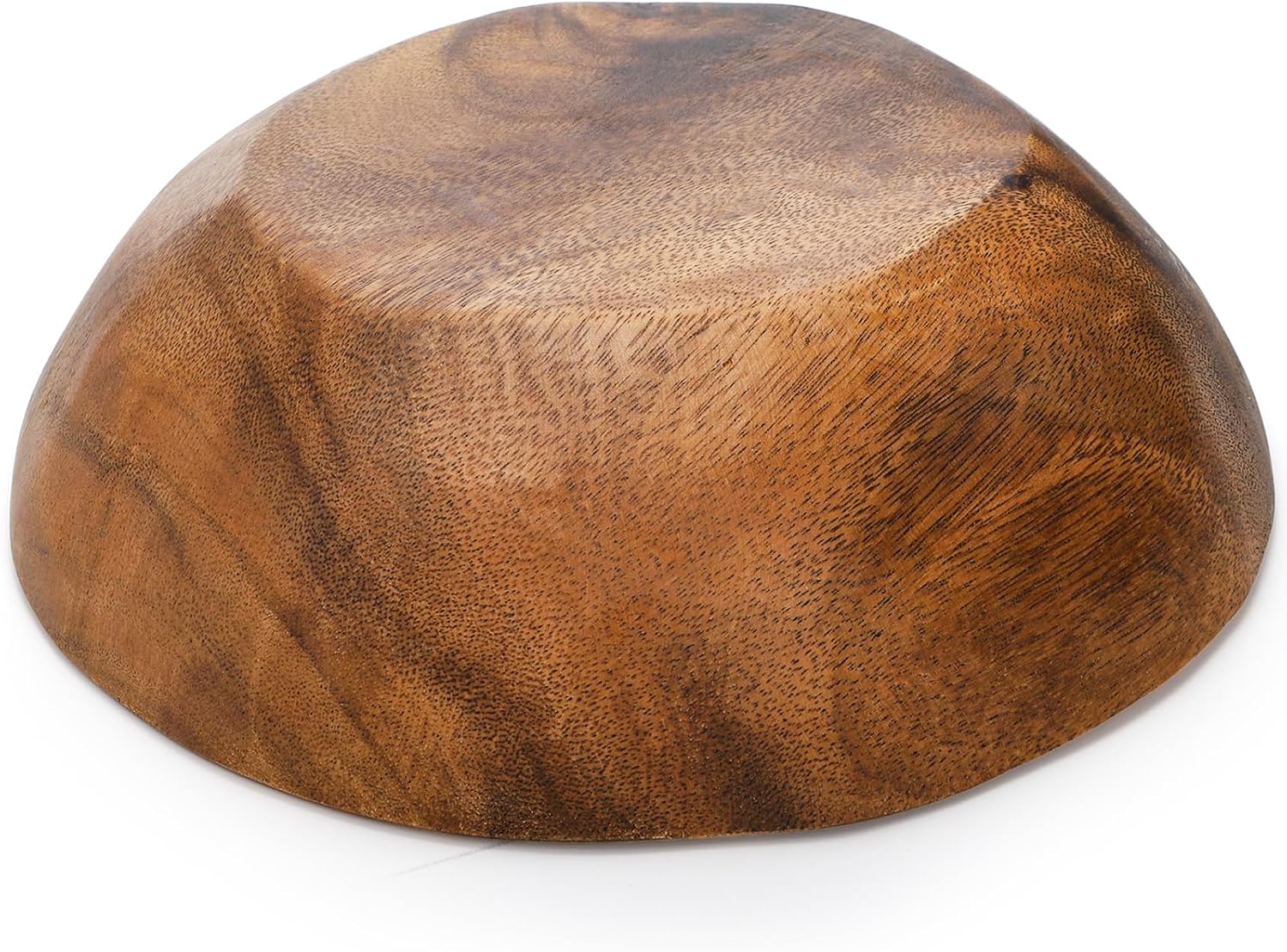 ZENFUN Wooden Decorative Bowl  Wood Round Serving Bowl  Walnut Tray Dish Kitchen Dining for Fruits  9.4" Diameter x 2.5" Height  Seamless