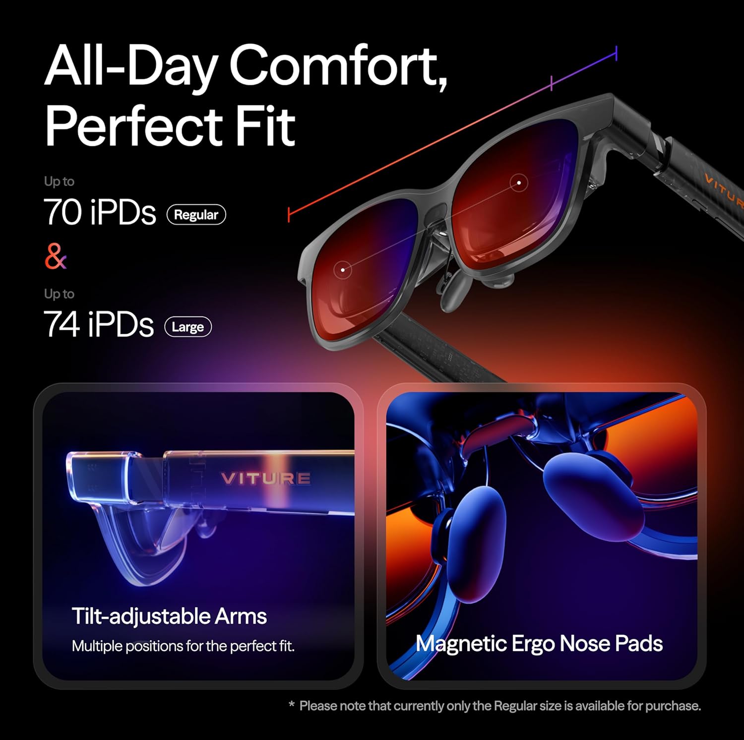 VITURE Luma Pro XR Glasses — 152” 1200p Ultra Sharp Display  1000 Nits  52° FOV  Dimming Adjustments  AR Glass for iPhone 17/16/15  Android  Mac  PC  Steam Deck  First-Ever XR Experience for Switch 2