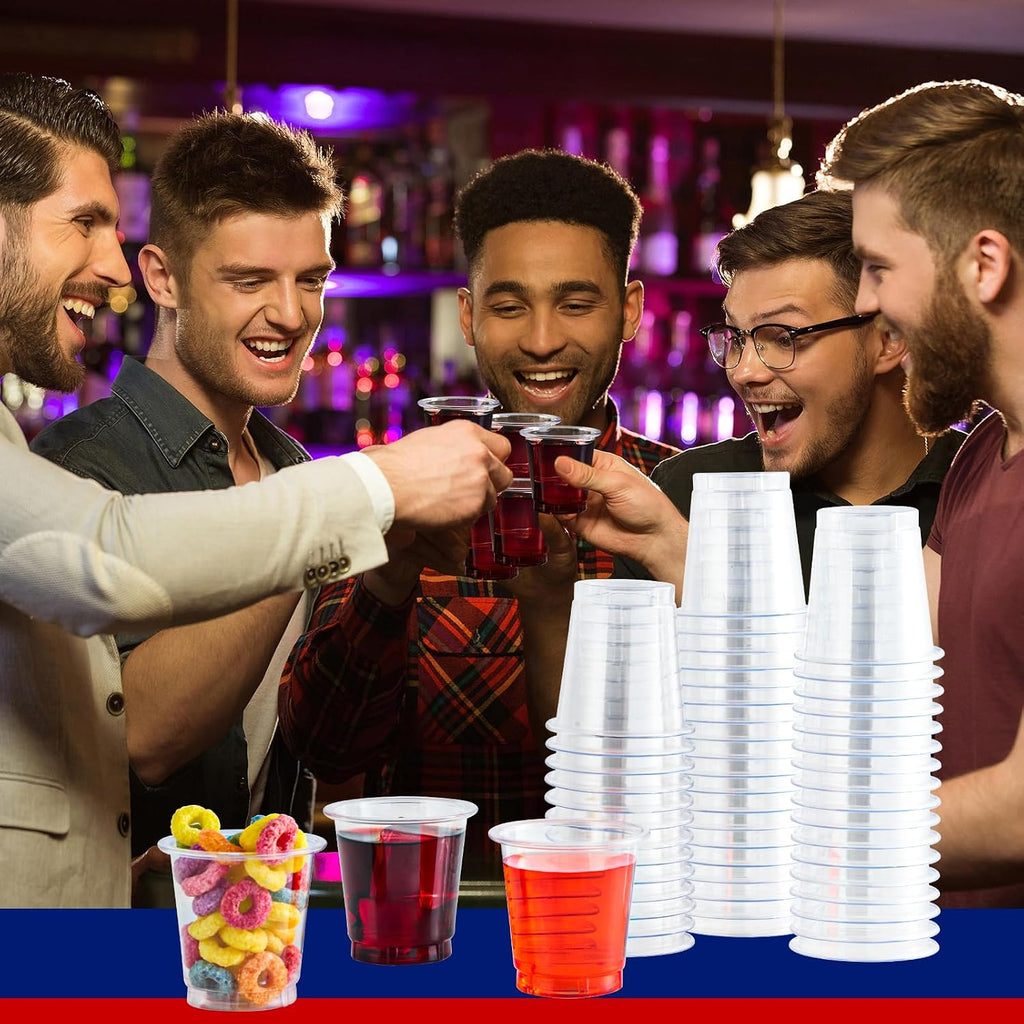 JOLLY CHEF 900 Pack 2 oz Plastic Shot Glasses  Clear Disposable Cups  Plastic Shot Cups Disposable for Jelly Shots  Wine Tasting  Food Samples Thanksgiving Party  Wedding  Christmas