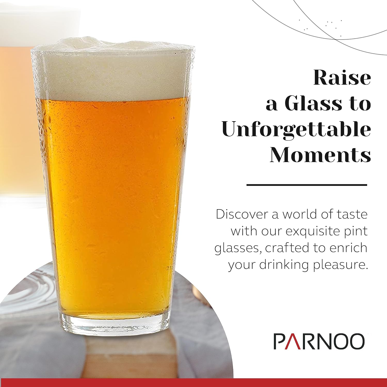 Pint Glasses Set of 6 - 16 oz Drinking Glasses Made for Cold Beverages - 16 oz Mixing Glass & Highball Set of 6 for Homes  Pubs & More - Freezer & Dishwasher-Friendly Cocktail Glasses  PARNOO