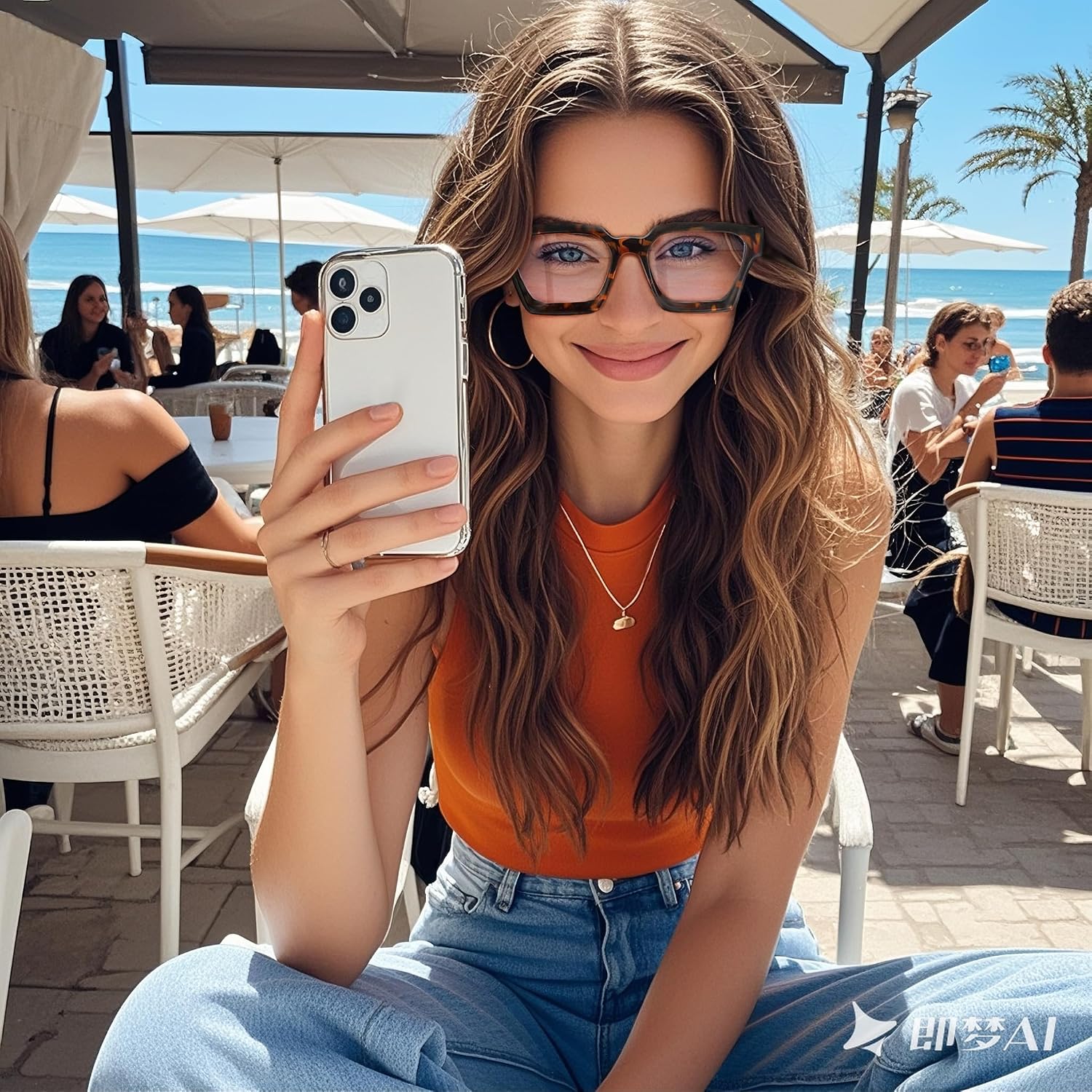 YDAOWKN Oversized Blue Light Blocking Glasses for Woman Rectangle Frame Fashion Chic Preppy Anti Eyestrain