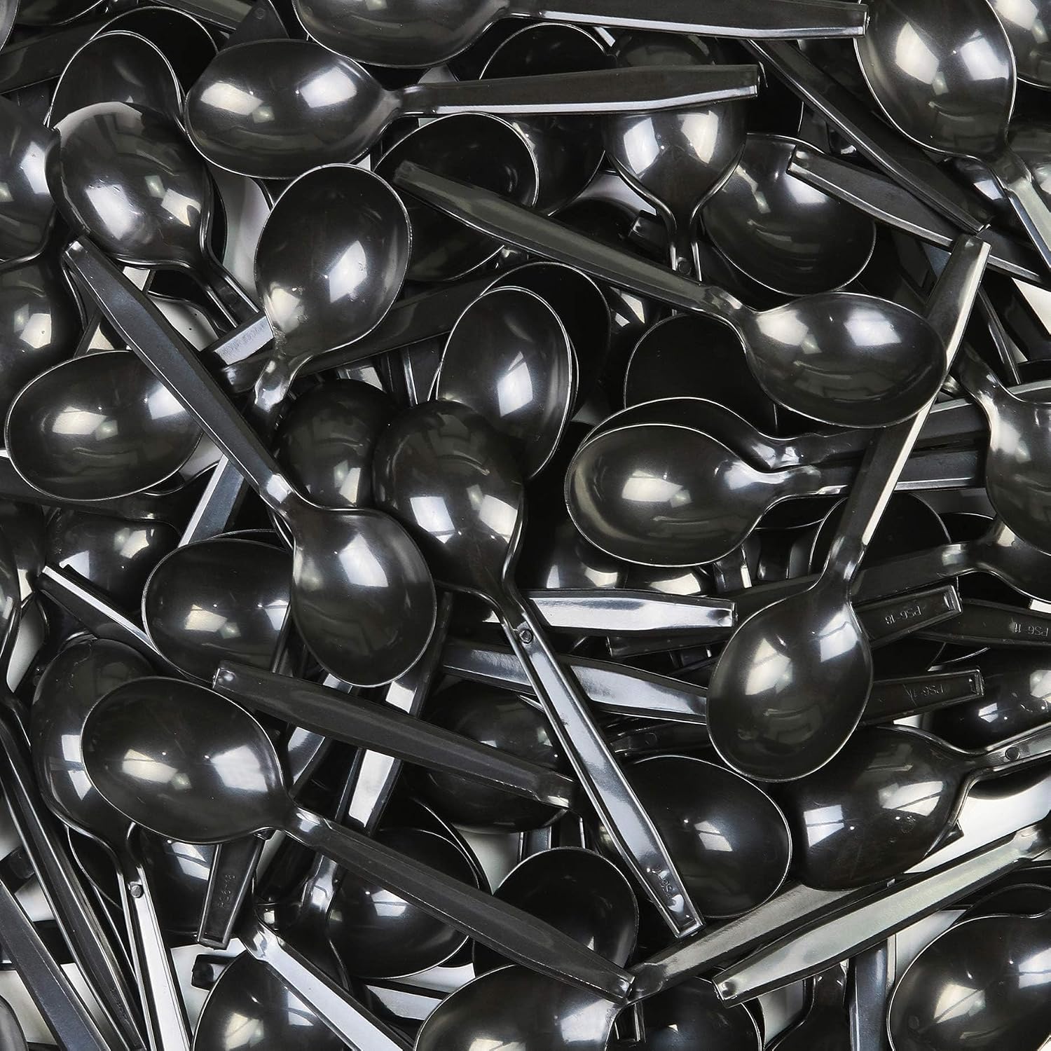 HeavyWeight Disposable Plastic Cutlery (Soup Spoons - Black  100)