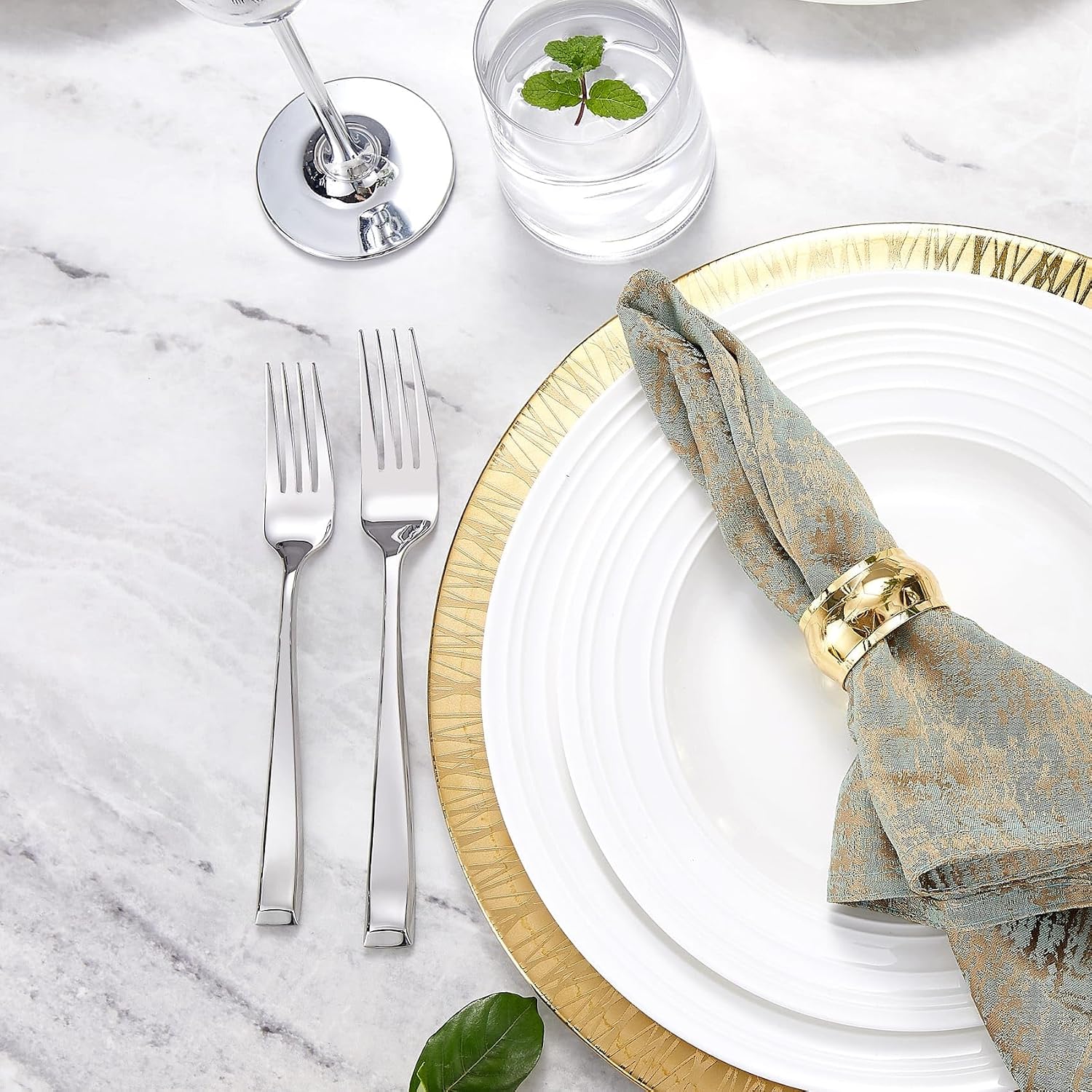 KEAWELL Premium Imperial 4-Piece 7.5 inch Forks Set – Heavy Duty 18/10 Stainless Steel Flatware with Mirror Finish and Squared Edge  Dishwasher Safe for Elegant Dining (4  Salad Forks)