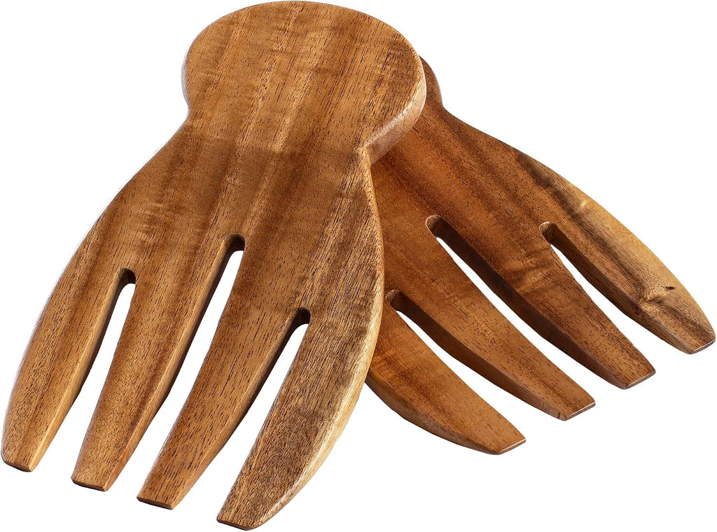 TB Home Salad Hands – Acacia Wood Salad Serving Utensils for Tossing & Serving