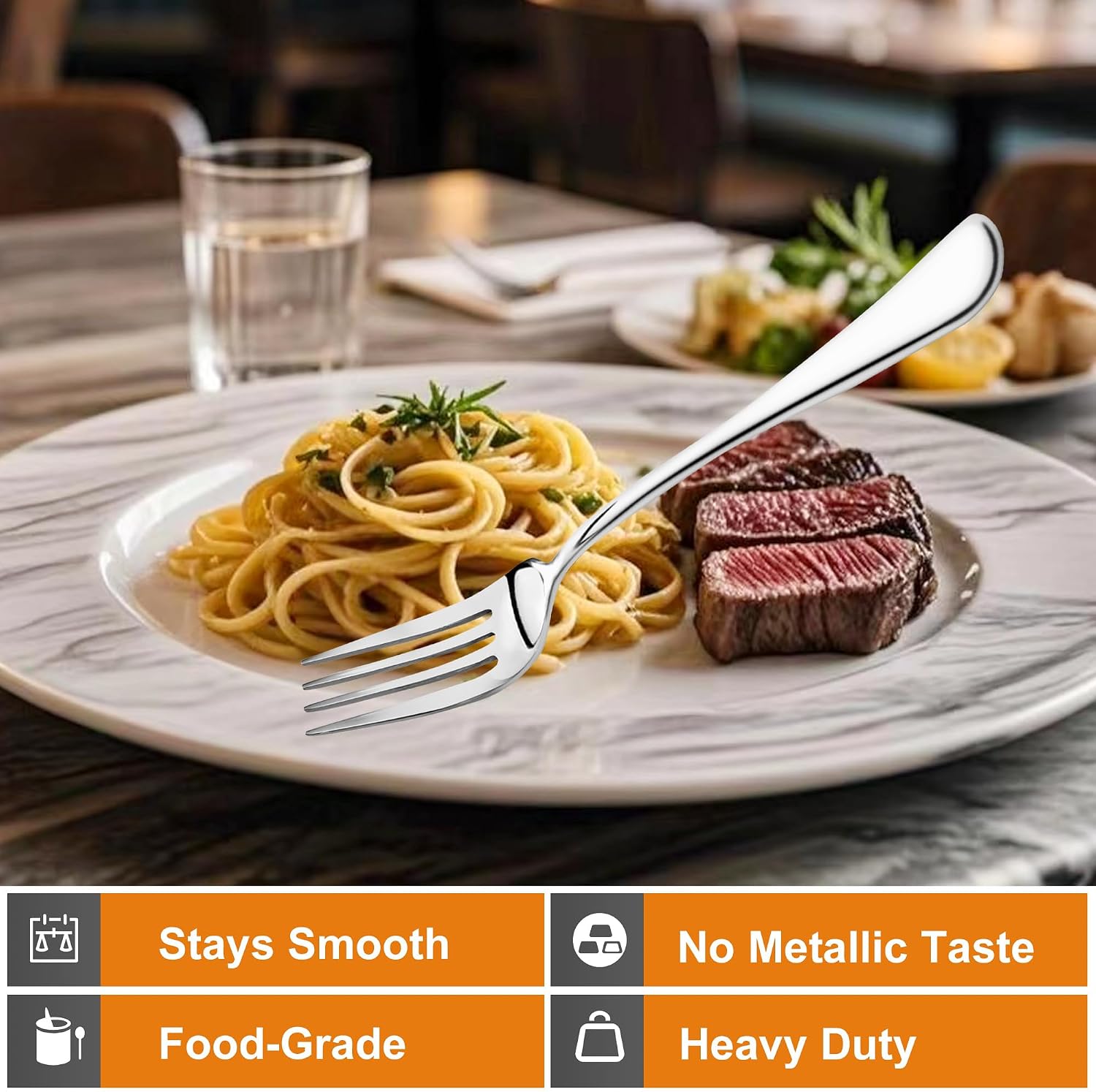 16 Pieces Dinner Forks Set 8" Forks Food Grade Stainless Steel Dinner Forks Fine Fork Set for Home Kitchen Restaurant Mirror Polished and Dishwasher Safe