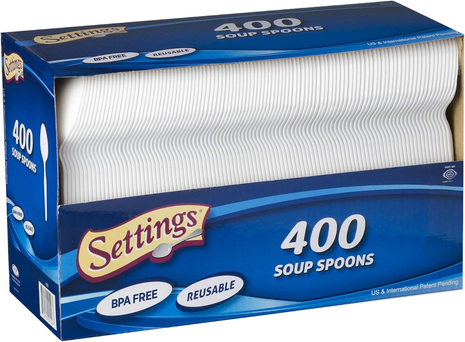 [400 Count] Settings Plastic White Soup Spoons  Practical Disposable Cutlery  Great For Home  Office  School  Party  Picnics  Restaurant  Take-out Fast Food  Outdoor Events  Or Every Day Use  1 Box
