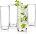 True Highball Glasses  Tall Glass Tumbler for Cocktails  Mojito Iced Tea Juices  Soda Water Drinking Cups  Kitchen Glassware  Home Bar  11 oz Set of 4