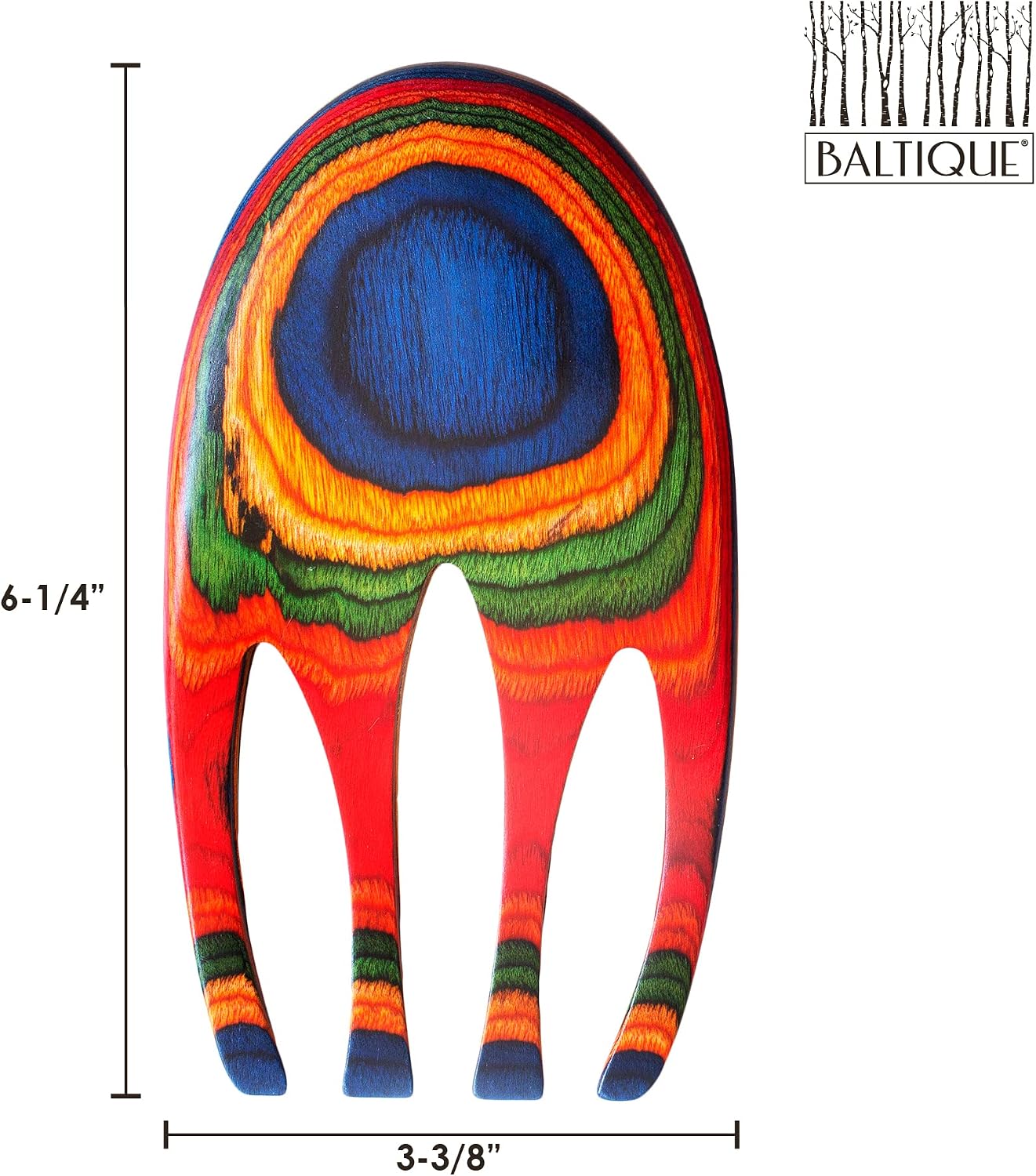 Totally Bamboo Baltique Marrakesh Collection Salad Hands Serving Utensil Set  Colorful Wooden Salad Servers