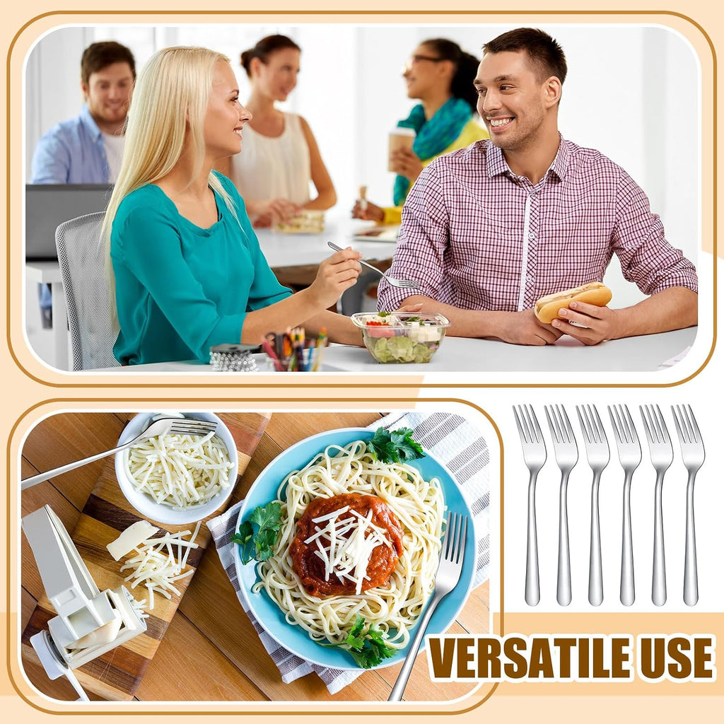 Minatee 200 Pcs Dinner Forks Bulk Set 8 Inches Stainless Steel Metal Forks Silverware Table Cutlery Mirror Polished Salad Flatware for Home Restaurant Kitchen