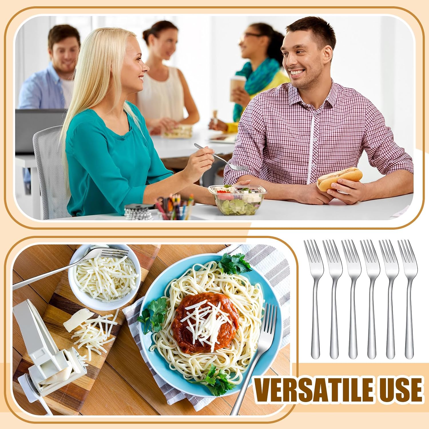 Minatee 200 Pcs Dinner Forks Bulk Set 8 Inches Stainless Steel Metal Forks Silverware Table Cutlery Mirror Polished Salad Flatware for Home Restaurant Kitchen