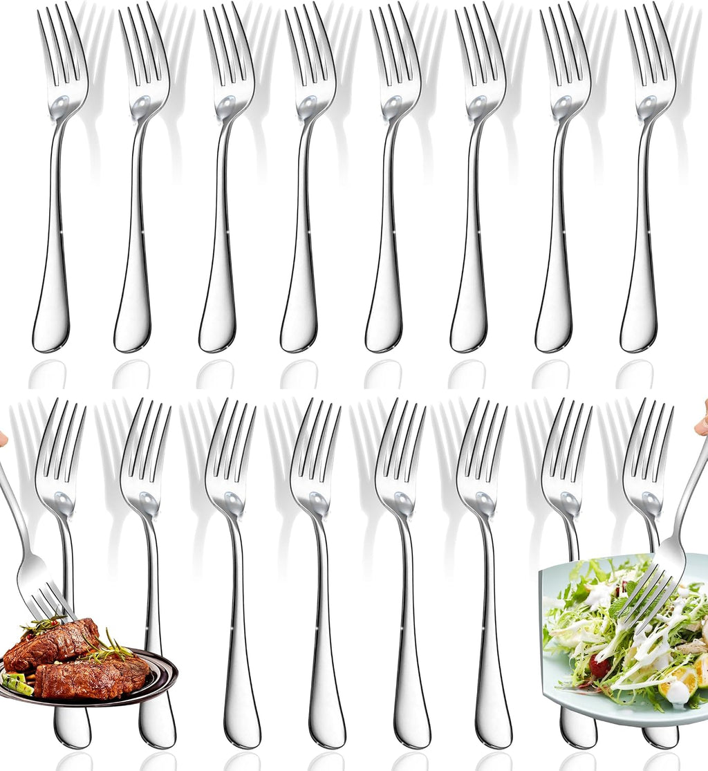 12 Pcs Dinner Forks  Top Food Grade Stainless Steel Silverware Set  7.1 inch Flatware  Table Forks Use for Home Kitchen Restaurant  Mirror Polished & Dishwasher Safe
