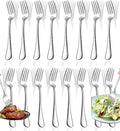 12 Pcs Dinner Forks  Top Food Grade Stainless Steel Silverware Set  7.1 inch Flatware  Table Forks Use for Home Kitchen Restaurant  Mirror Polished & Dishwasher Safe