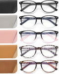 5 Pack Reading Glasses For Women  Blue Light Blocking Computer Reader Spring Hinge Eyeglasses