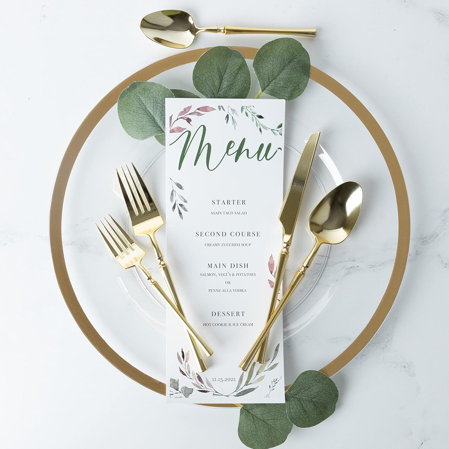 PlasticPro 20 Count Gold Plastic Salad Forks Premium Quality Heavy Duty Disposable Elegant Silverware Salad Forks for Party