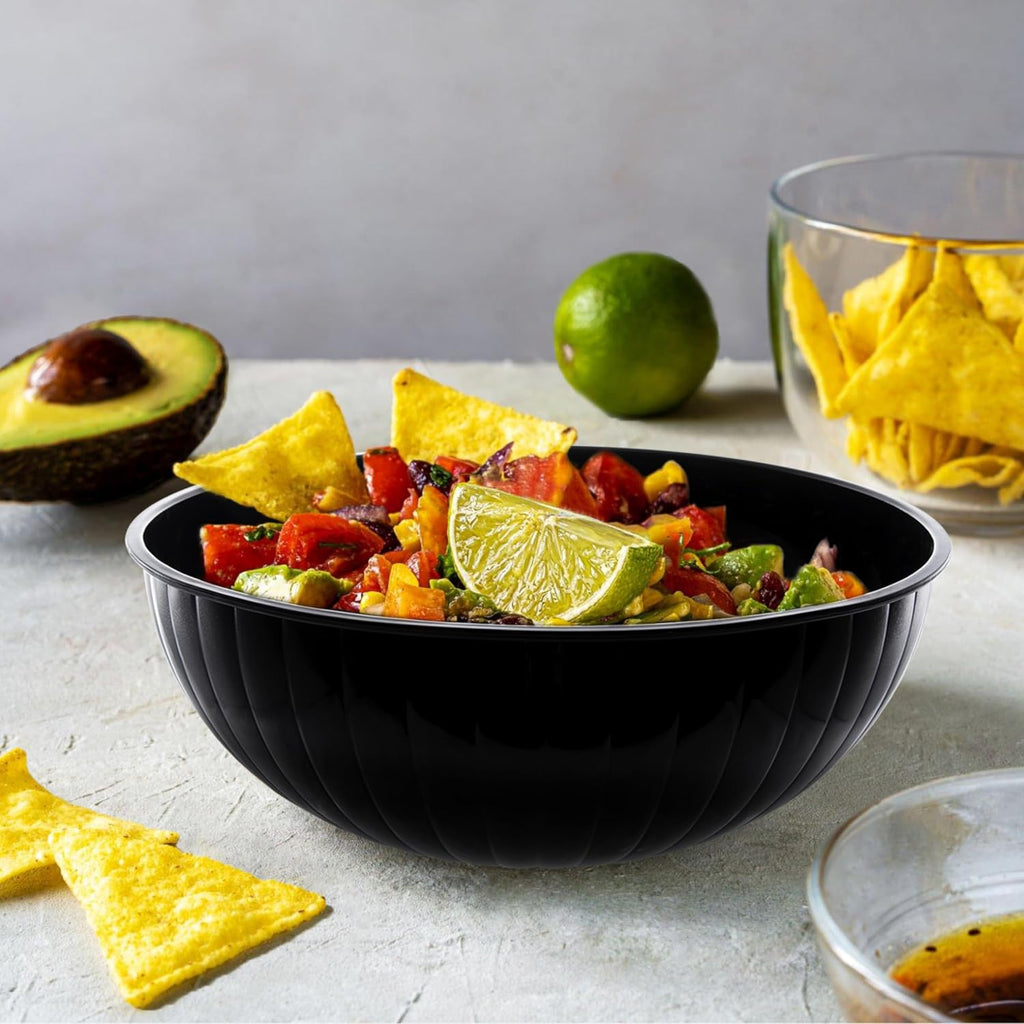 Party Essentials Hard Plastic 192-Ounce Serving Bowl  Black