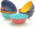 DOWAN Mosaian 33 OZ Large Bowl Set of 6 - Ceramic Deep Bowls for Ramen  Pasta  Salad - Vibrant Patterned Porcelain Bowls for Kitchen Decor & Housewarming Gift - Dishwasher & Microwave Safe