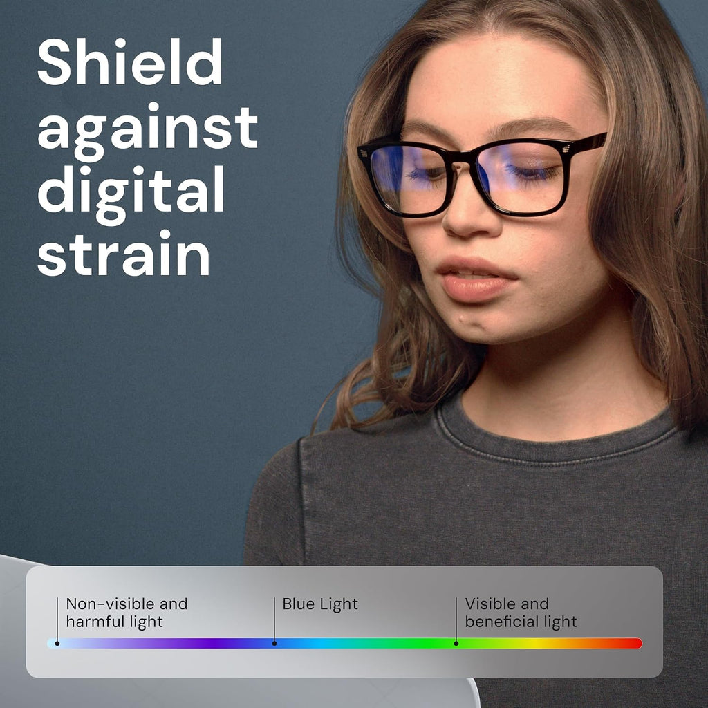 Gaoye Black Blue Light Glasses for Computer & Gaming - Anti UV Ray Lenses  Scratch-Resistant & Comfort Fit