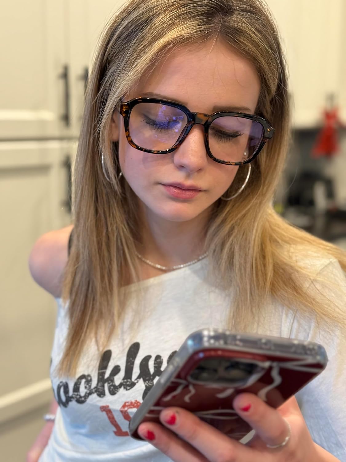 VISOONE Oversized Square Blue Light Blocking Glasses Fashion Computer Eyewear for Women and Men BENNETT