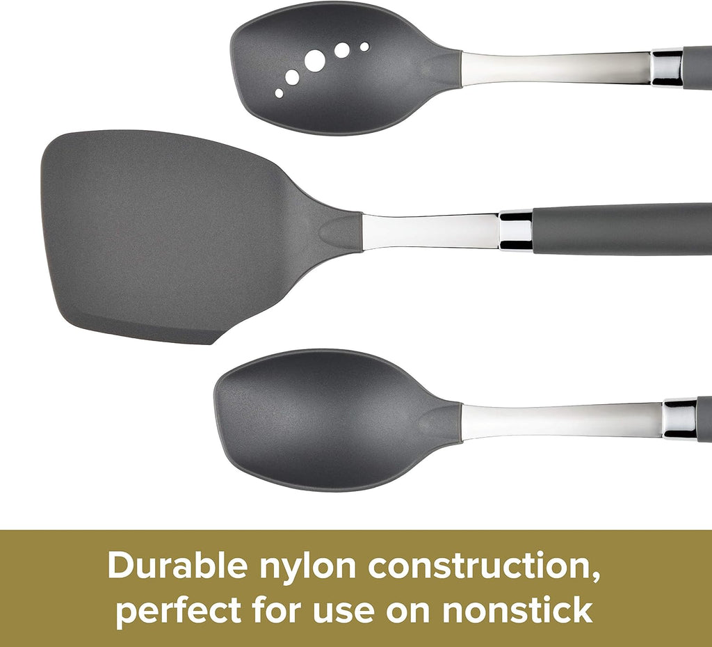 Anolon SureGrip Stainless Steel Meat Fork/Kitchen Tool  13.25 Inch  Gray 46288