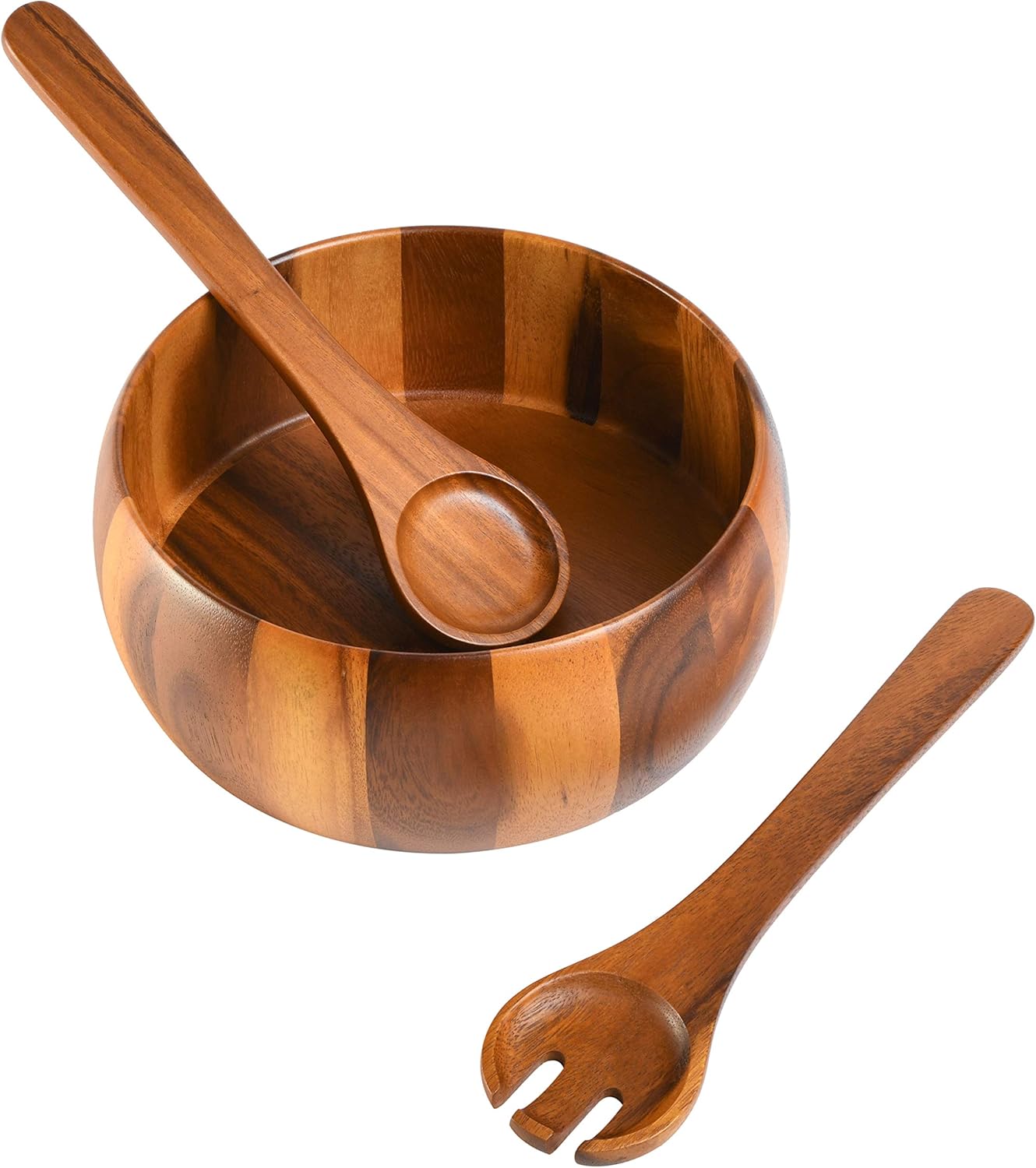 Gibson Home Laurel Acacia Wood Salad Bowl Set  3 - Piece  Acacia Wood