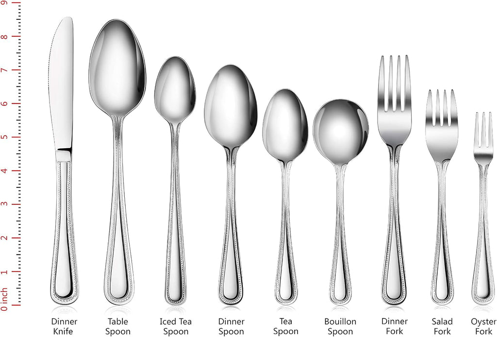 New Star Foodservice 1029734 Bead Pattern  18/0 Stainless Steel  Salad Fork  6.6-Inch Set of 12