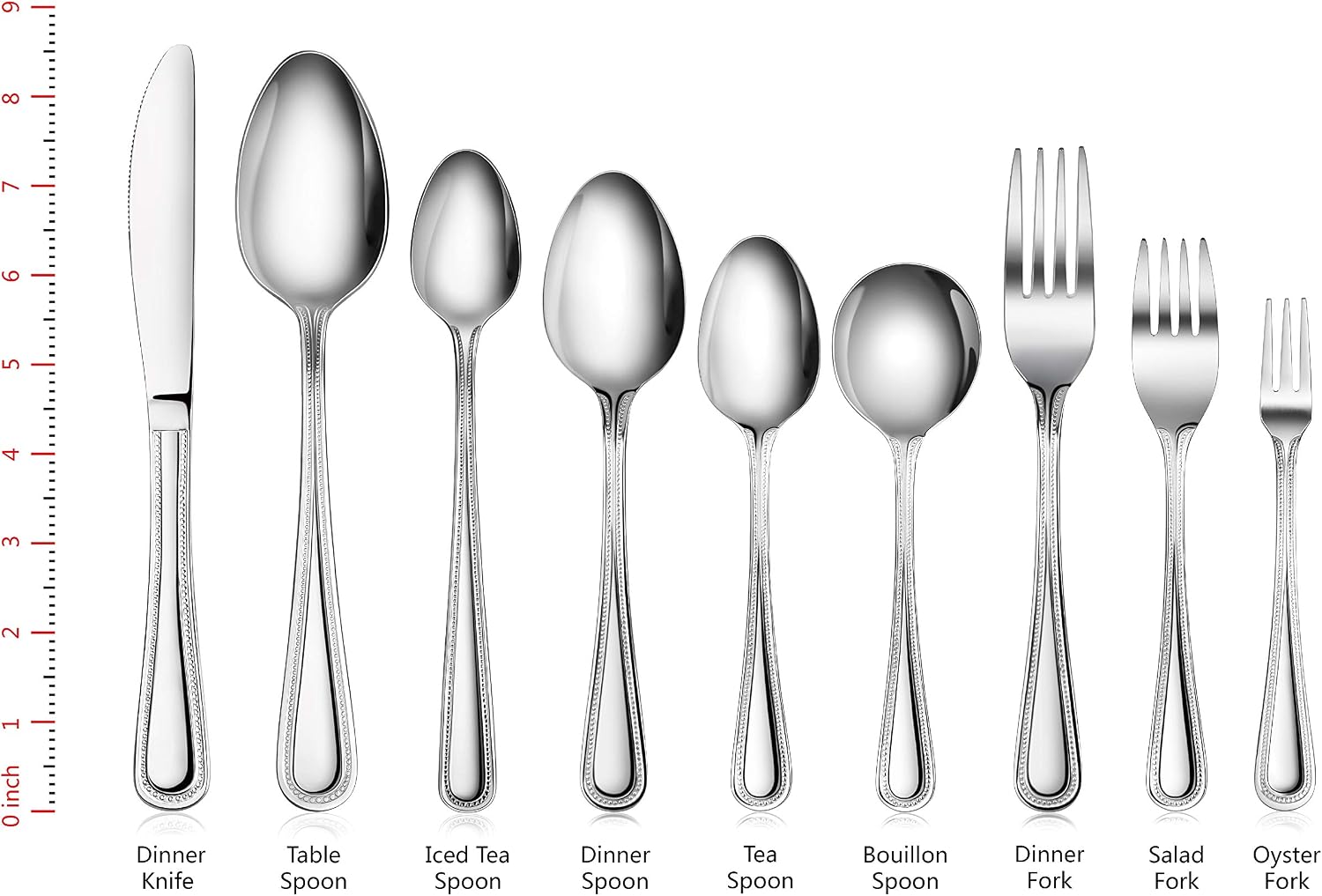 New Star Foodservice 1029734 Bead Pattern  18/0 Stainless Steel  Salad Fork  6.6-Inch Set of 12